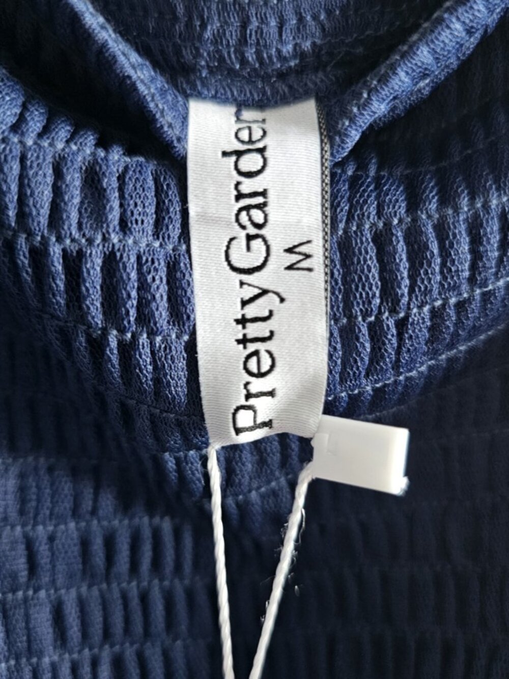 New Pretty Garden Cobalt Blue Smocked Tulle Dress with Pockets - Picture 10 of 11